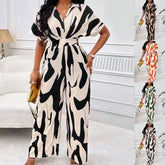 Trendy V-Neck Jumpsuit for Comfortable Women’s Fashion Outfit - Himpall